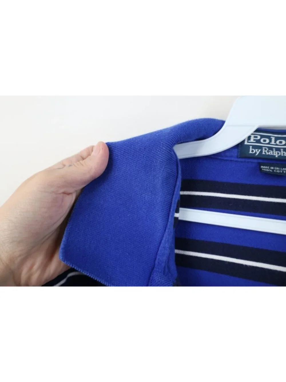 Vintage 90s Ralph Lauren Mens XL Faded Striped Color Block Knit Golf Polo Shirt